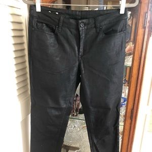 Mango Wax Coated Jeans | MNG Black Waxed Jeans